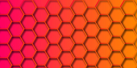 Luxury hexagonal abstract black metal background with golden light lines. Dark 3d geometric texture illustration. Black Hexagonal Pattern Metallic background with black and gold 3d