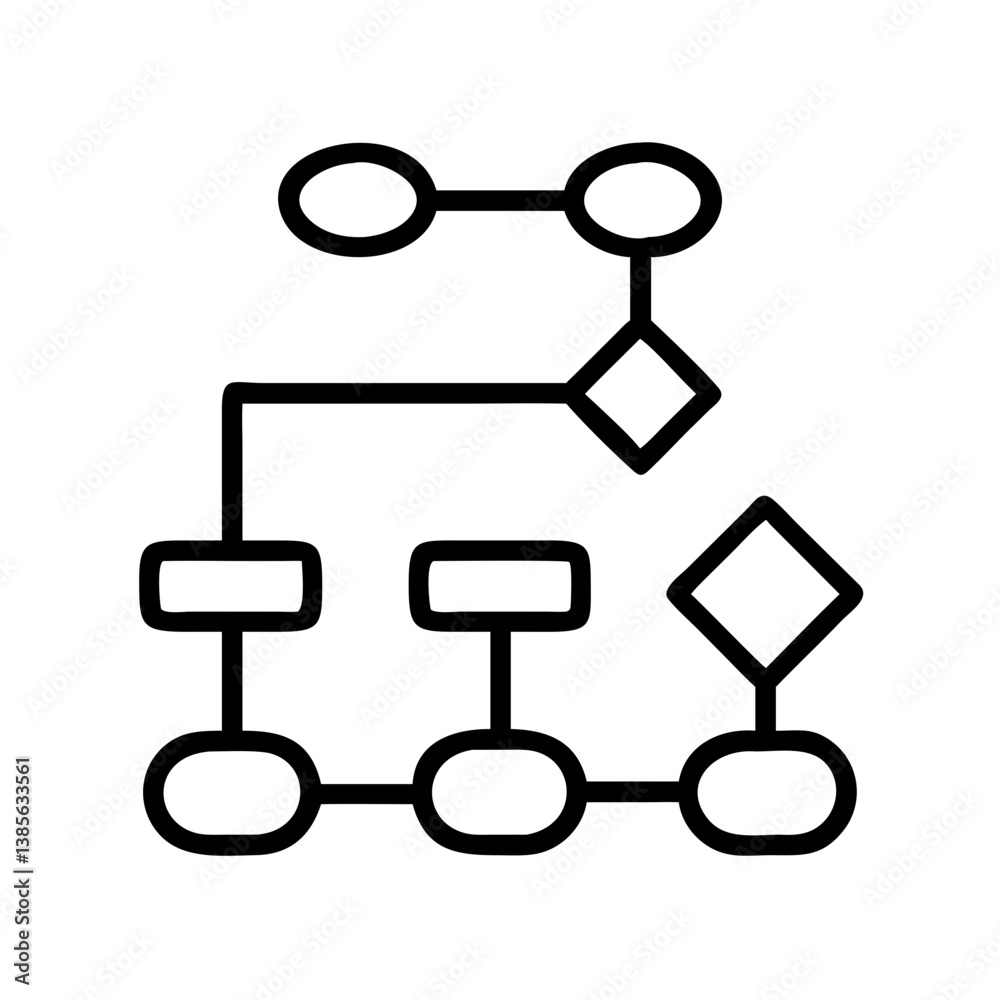 Poster flowchart diagram process algorithm workflow design outline for business and organization planning t