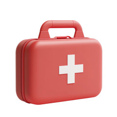 Obraz premium Red First Aid Kit on transparent background