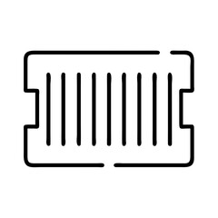 Radiator heater icon vector illustration for heating system design and home appliance element in outline style