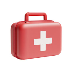 Obraz premium 3D Red First Aid Kit on transparent background
