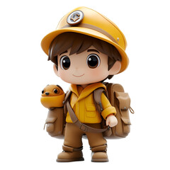 Boy 3d rendering icon on white background