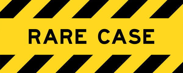 Yellow and black color with line striped label banner with word rare case