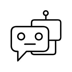 Chatbot icon vector illustration for ai virtual assistant and customer service design concept with robot