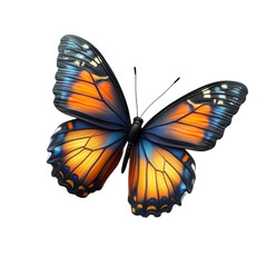 Fototapeta premium Funny action 3D butterfly rendering icons on white background