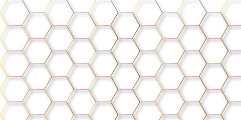 Luxury hexagonal abstract black metal background with golden light lines. Dark 3d geometric texture illustration. Black Hexagonal Pattern Metallic background with black and gold 3d