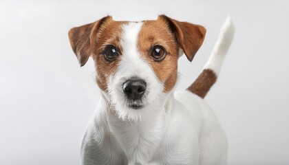 Charming Jack Russell Terrier Puppy Portrait with Innocent Expression