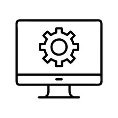 Computer settings icon for system configuration and software maintenance and update process vector design