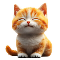 cat 3d render icon on white background