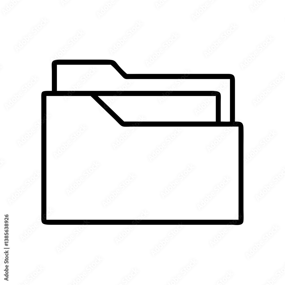 Poster folder file document icon vector illustration for storage and organization of data and information