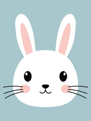 Cute bunny rabbit illustration vector art for easter design and spring animal graphic template image