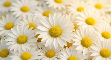 Fototapeta premium Golden Hour Daisies AI Generated