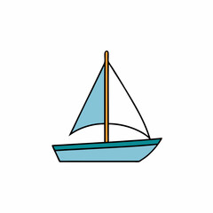 sailing ship on white background