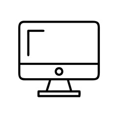 Computer monitor display screen vector icon for desktop pc and office equipment design and technology use