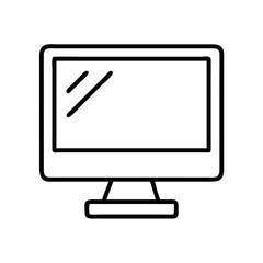 Computer monitor display screen vector icon for desktop pc and workstation technology and office equipment