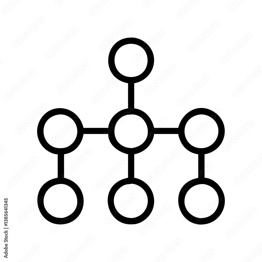 Poster explore hierarchical structure diagram template for organizational chart and network connection desi