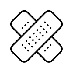 Band aid plaster medical adhesive bandage first aid wound care protection health skin injury treatment icon vector
