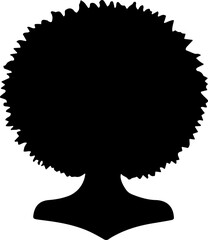 Black woman with afro hair silhouette, back view of african american woman with natural hair