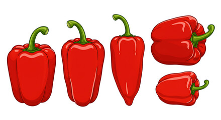 Vibrant Red Peppers: A captivating collection of perfectly ripe red bell peppers, displaying their smooth surfaces and lively colors.