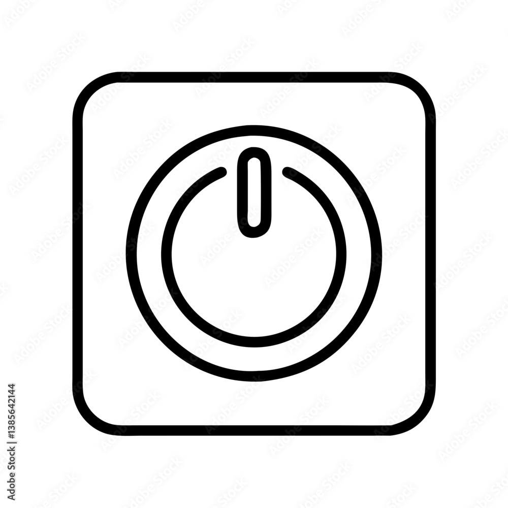 Poster power button icon vector illustration symbol for on off switch sign and interface element simple des
