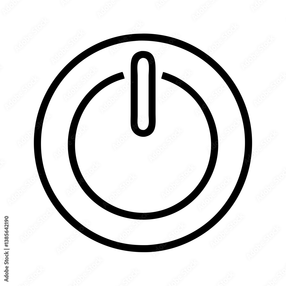 Poster power button icon vector illustration symbol for on off switch control start shutdown interface