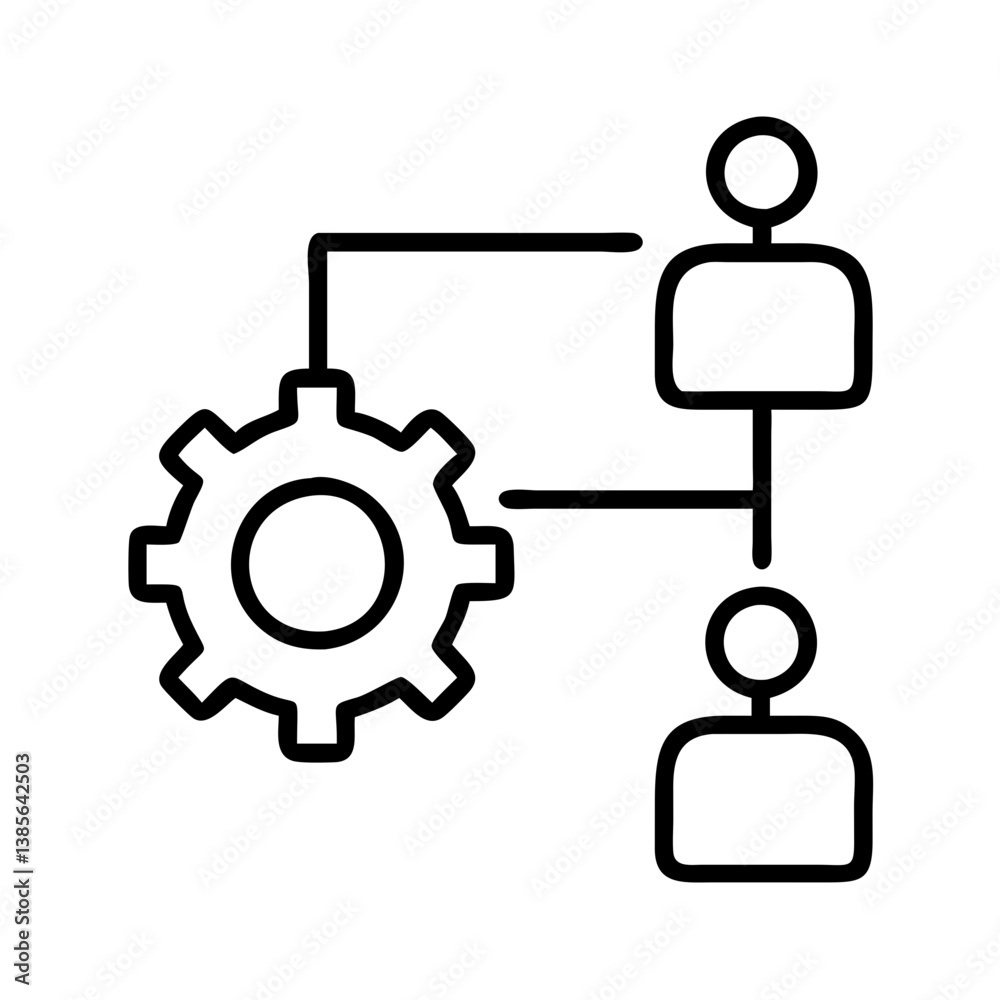 Poster workflow automation process management system icon for business optimization and efficiency improvem
