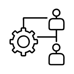 Workflow automation process management system icon for business optimization and efficiency improvement
