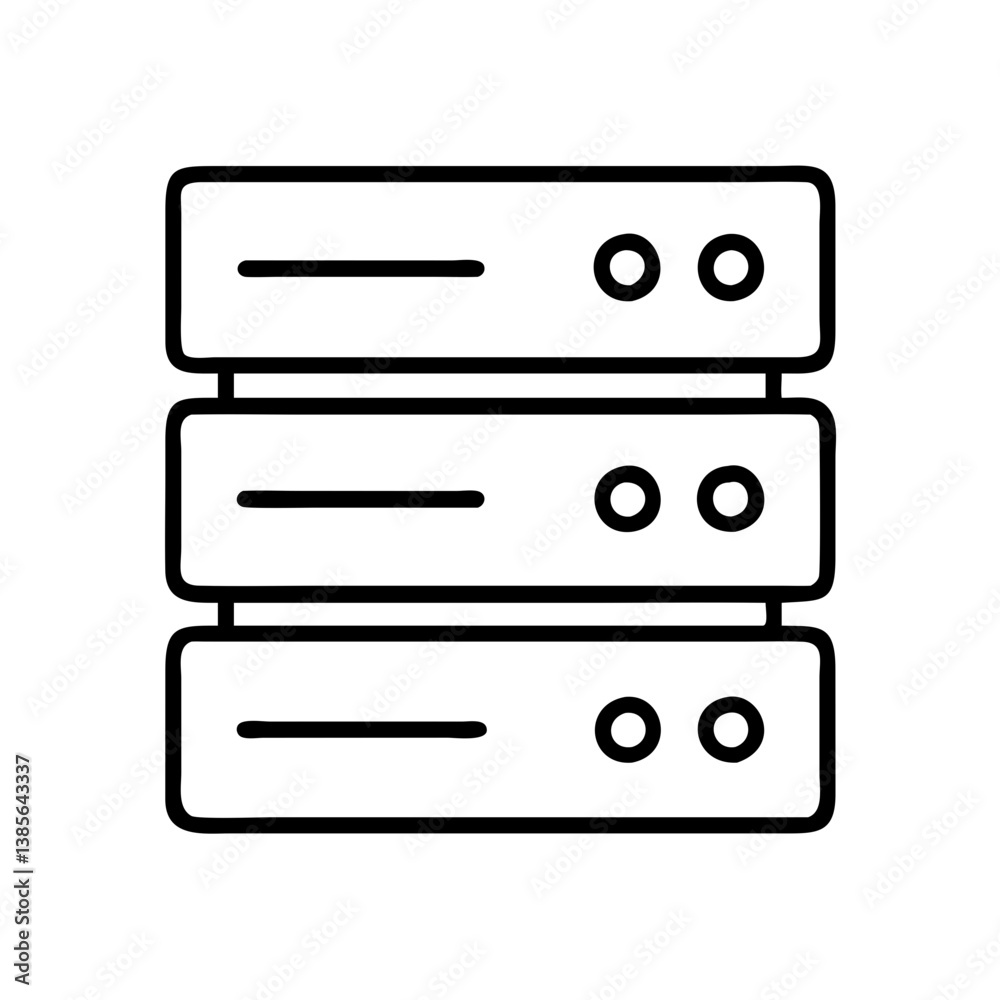 Poster server stack icon vector illustration for data storage and network infrastructure solutions design c