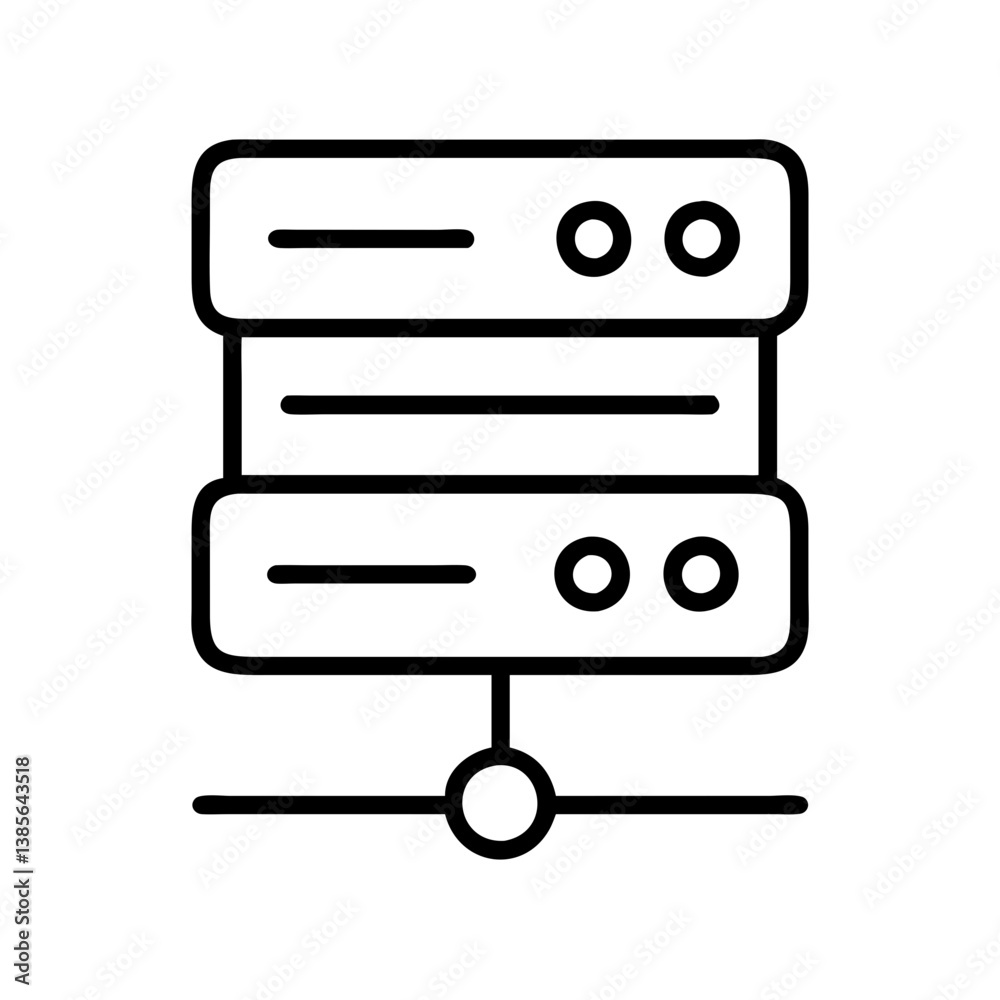 Poster server data storage network database hosting cloud computing system icon vector illustration x