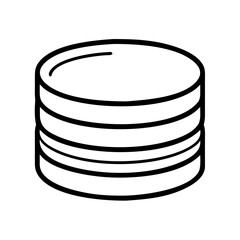 Outline illustration of database server storage, data center, cloud computing and network architecture
