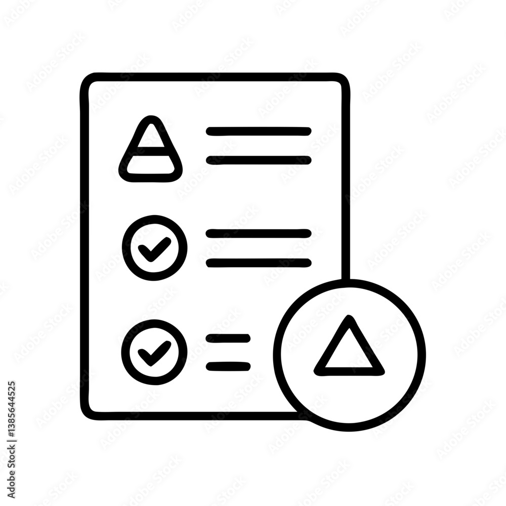 Poster checklist with circle triangle icon for task management and project planning and to do list organiza
