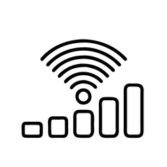 Wifi signal strength indicator icon vector illustration for wireless internet connection and network 