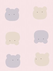 Cute bear face design background