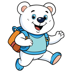 Obraz premium Cute brown teddy cartoon reading a book