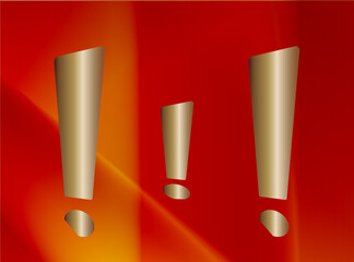 Exclamation mark. Danger, caution, fatal error message element, attention warning exclamation mark. Vector illustration.