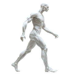 Imagine a plastic human statue or model meticulously