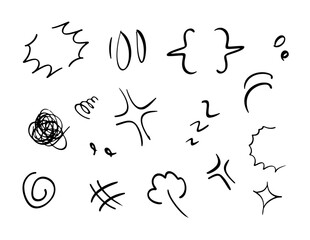 hand drawn anime, manga, comic doodles for character emotions/expressions