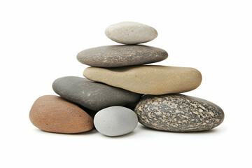 Photograph of a balanced stack of stones on an isolated background