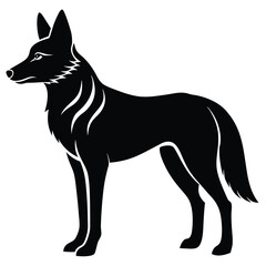 Elegant Aardwolf Silhouette with Smooth Outline for Graphic Design - Aardwolf Vector - Aardwolf Illustration, Customizable Aardwolf Silhouette for Graphic Designers - Aardwolf Vector - Aardwolf vector