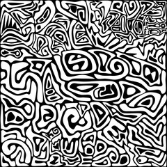 Intricate Black and White Abstract Geometric Pattern