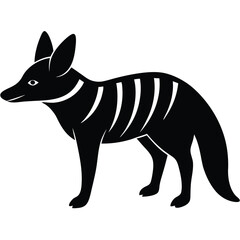 Elegant Aardwolf Silhouette with Smooth Outline for Graphic Design - Aardwolf Vector - Aardwolf Illustration, Customizable Aardwolf Silhouette for Graphic Designers - Aardwolf Vector - Aardwolf vector