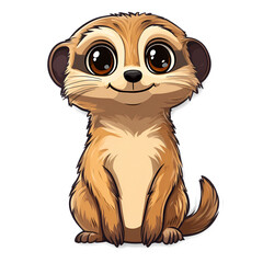 Obraz premium Meerkat sticker on white background