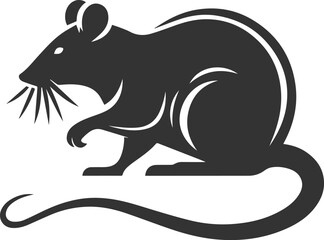 Silhouette of a rat vector