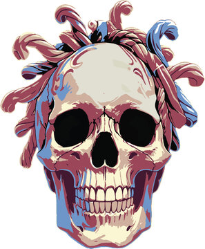 skull design with snack art