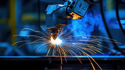 Fototapeta premium Robotic Welding in a Factory