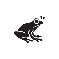 frog on a white silhouette
