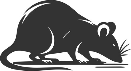 Silhouette of a rat vector