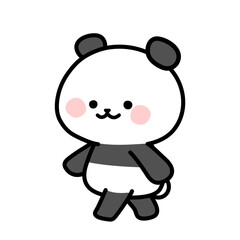 Cute Walking Panda Character Illustration