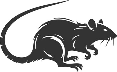 Silhouette of a rat vector