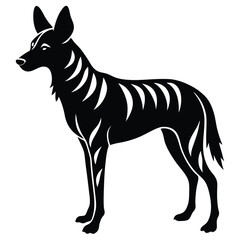 Elegant Aardwolf Silhouette with Smooth Outline for Graphic Design - Aardwolf Vector - Aardwolf Illustration, Customizable Aardwolf Silhouette for Graphic Designers - Aardwolf Vector - Aardwolf vector